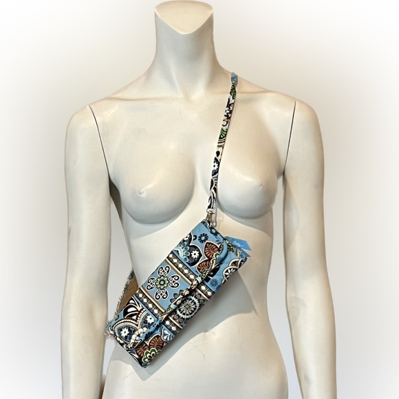 Vera Bradley 2009 Bali Blue Sleek Wallet Crossbody Clutch Purse - Picture 14 of 14